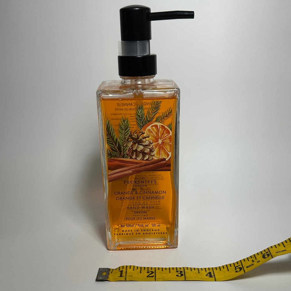Pecksniffs London Orange & Cinnamon Hand Wash Glass Bottle
